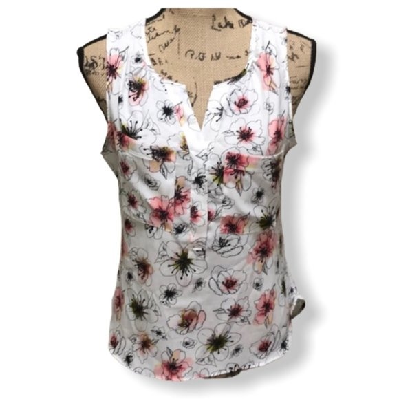 {Ann Taylor} Floral Sleeveless Top - Picture 1 of 6